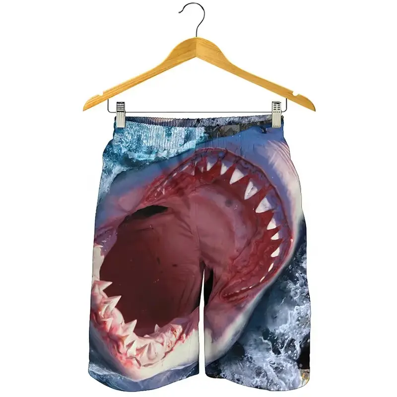 Shark 3d Printed Shorts For Men Children Cartoon Cute Animal Beach Short Holiday Outdoor Casual Clothing Summer Swim Trunks