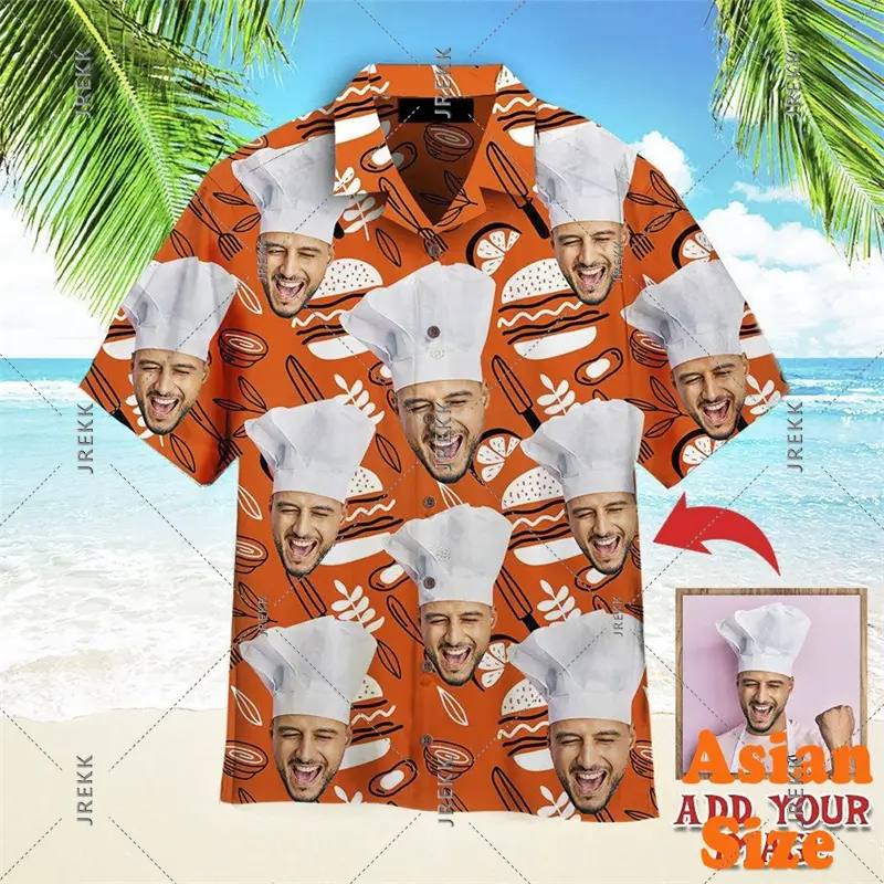 Humor Funny Custom Picture Hawaiian Shirt DIY Personality Button Shirts Birthday Gift Suitable Couples Novelties 2025 Blouse