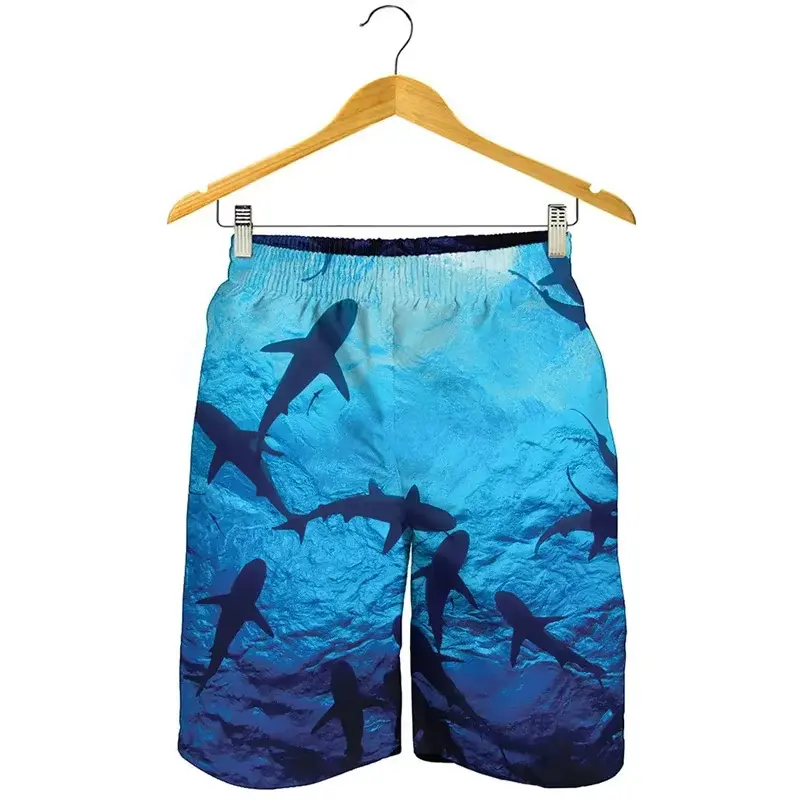 Shark 3d Printed Shorts For Men Children Cartoon Cute Animal Beach Short Holiday Outdoor Casual Clothing Summer Swim Trunks