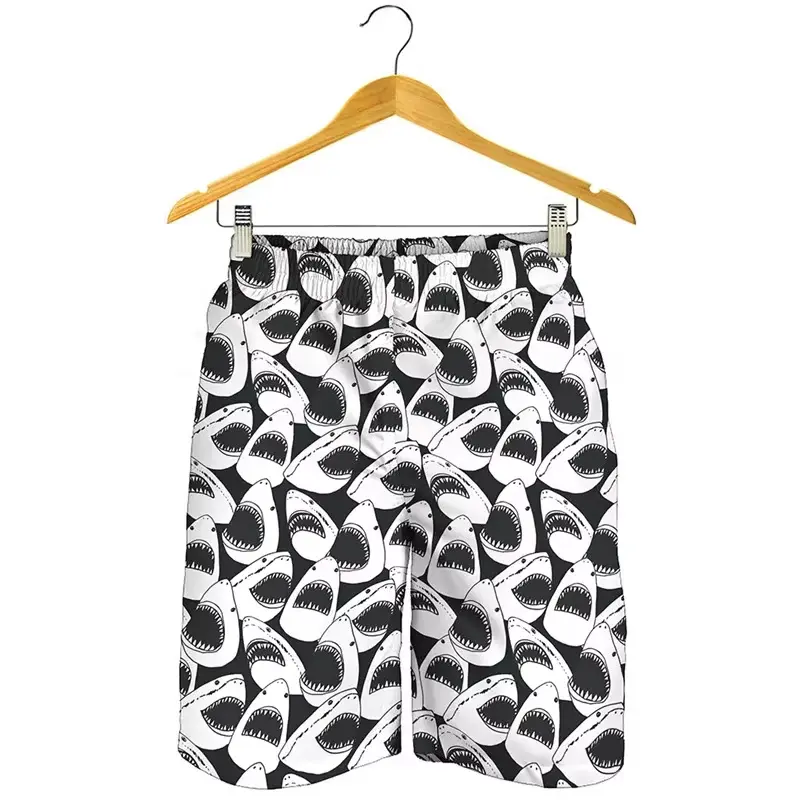 Shark 3d Printed Shorts For Men Children Cartoon Cute Animal Beach Short Holiday Outdoor Casual Clothing Summer Swim Trunks