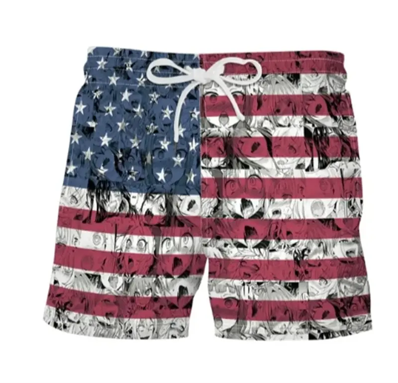 National Flag 3d Printed Shorts For Men American England Striped Short Pants Street Retro Summer Casual Fashion Short Trousers