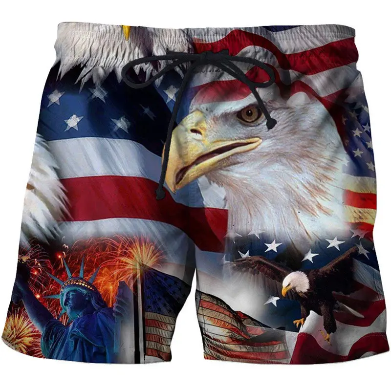 National Flag 3d Printed Shorts For Men American England Striped Short Pants Street Retro Summer Casual Fashion Short Trousers
