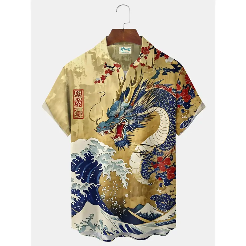 Cartoon Funny Flamingo 3D Print Shirt For Men Clothes Summer Outdoor Beach Leisure Short Sleeve Button Shirts Humour Cow Graphic