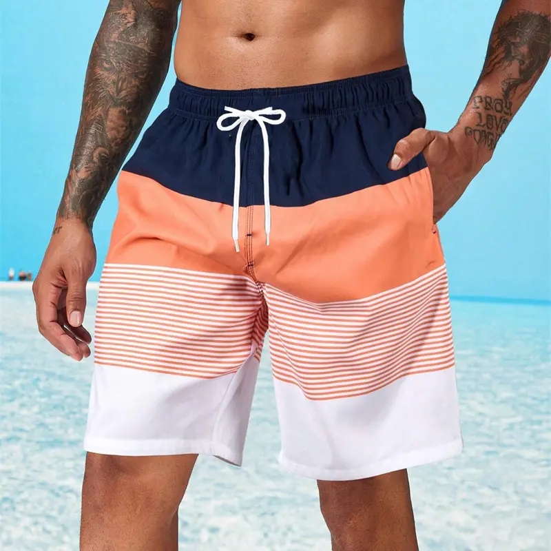 Sea Beach Casual Classic Stripe Beach Shorts For Men Loose Breathable Quick Dry Sport Board Short Summer Fashion New Short Pant