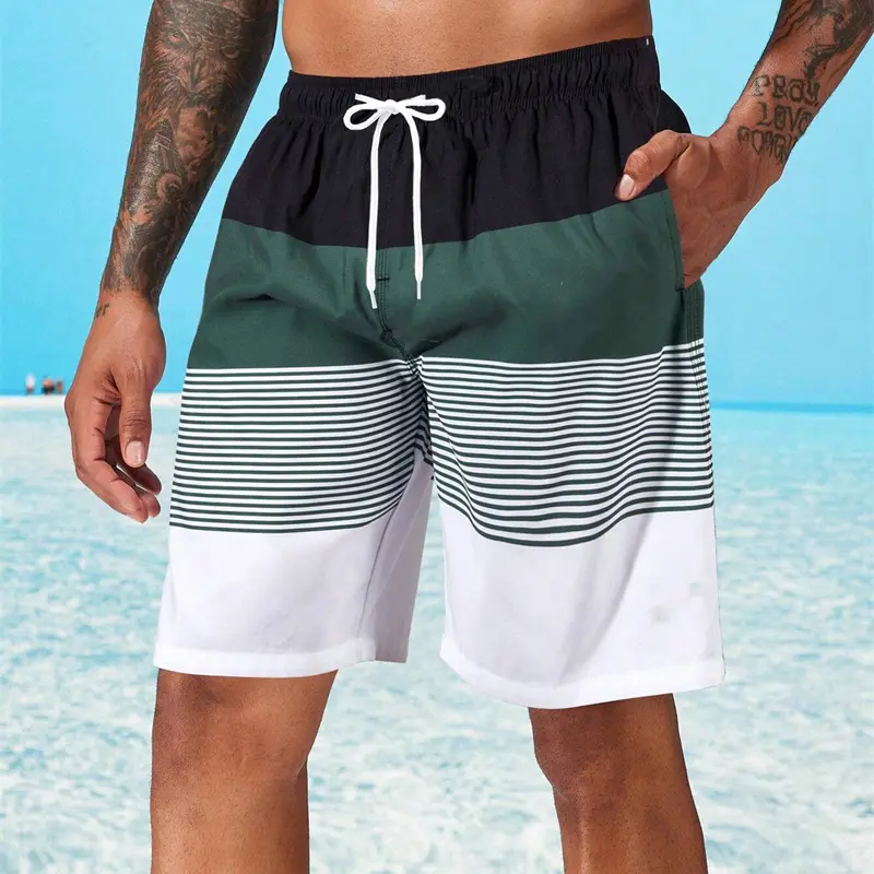 Sea Beach Casual Classic Stripe Beach Shorts For Men Loose Breathable Quick Dry Sport Board Short Summer Fashion New Short Pant