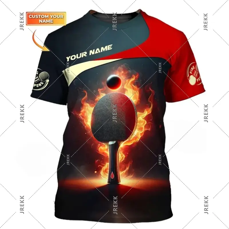 Table Tennis T Shirt For Men Clothes Quick Dry Ping Pong Short Sleeve O Neck T-Shirts Summer Sports Custom Name Tee Top Male