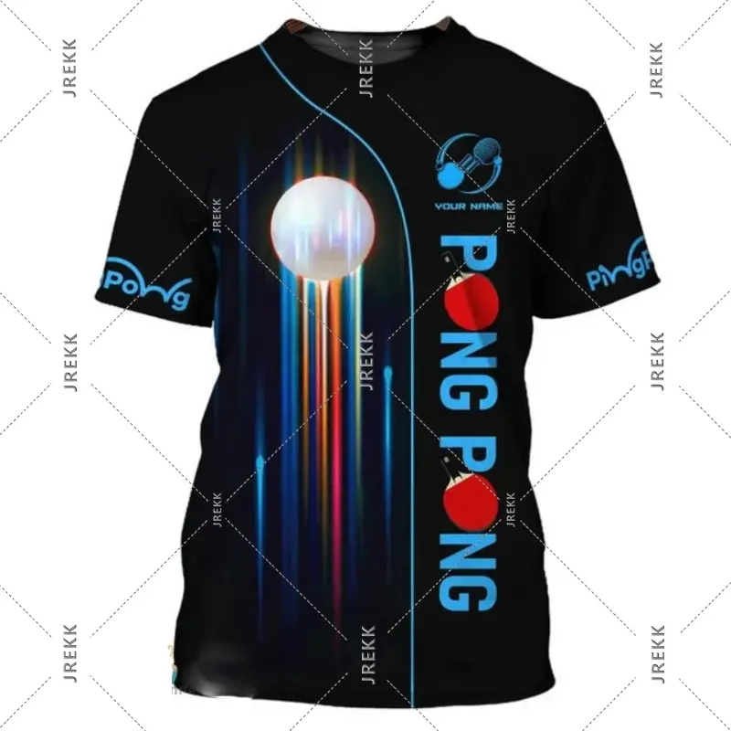 Table Tennis T Shirt For Men Clothes Quick Dry Ping Pong Short Sleeve O Neck T-Shirts Summer Sports Custom Name Tee Top Male