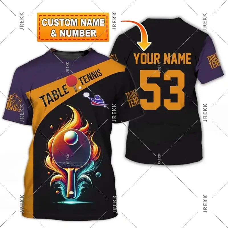 Table Tennis T Shirt For Men Clothes Quick Dry Ping Pong Short Sleeve O Neck T-Shirts Summer Sports Custom Name Tee Top Male