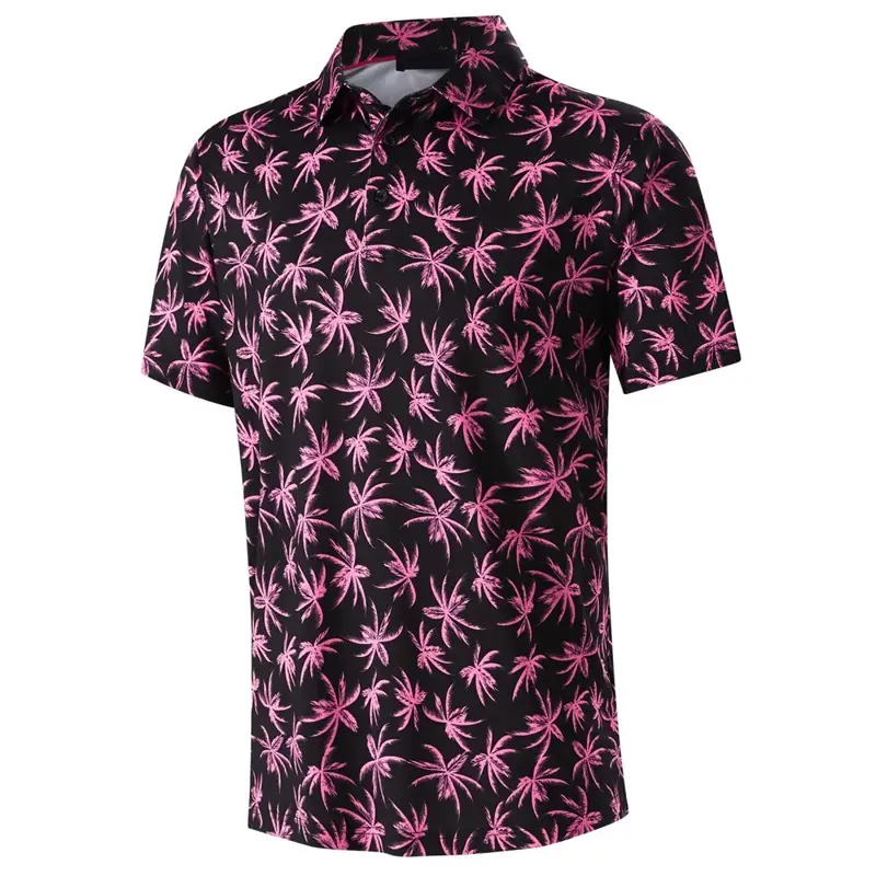 Flower Tree Leaf 3D Printed Casual Polo Shirt For Men Hawaii Vacations Oversized Short Sleeves T-shirt Summer Trend Lapel Tops