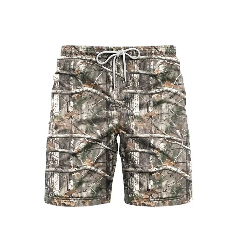 Outdoor Sports Beach Short For Men's Clothing Camouflage Pattern Shorts Daily Casual Fashion Funny Tree Breathable 2025 Pants