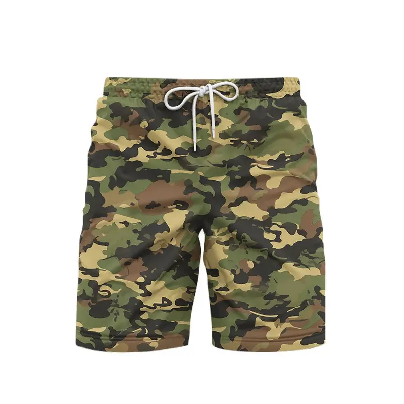 Outdoor Sports Beach Short For Men's Clothing Camouflage Pattern Shorts Daily Casual Fashion Funny Tree Breathable 2025 Pants