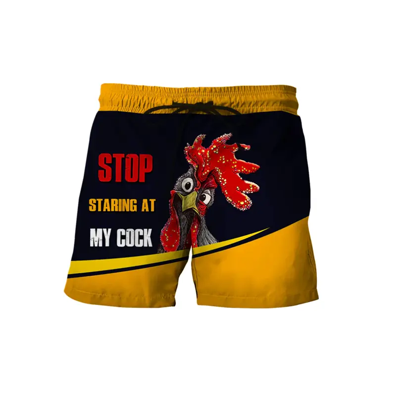 Funny Humorous Beach Shorts For Men's Clothes Fashion Trend Shorts Harajuku Street Personality 3D Print Pattern 2025 New Pants