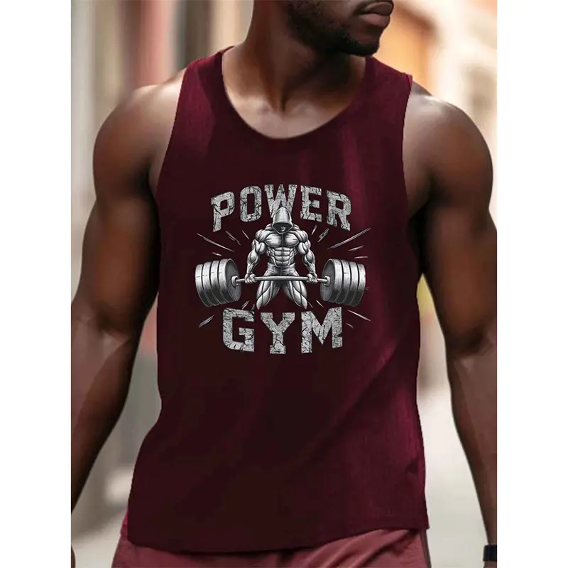Power Gym Graphic Tank Top For Men A Must-have Vest For Fitness Enthusiasts Loose Breathable Sleeveless Shirt Street Y2k Vest