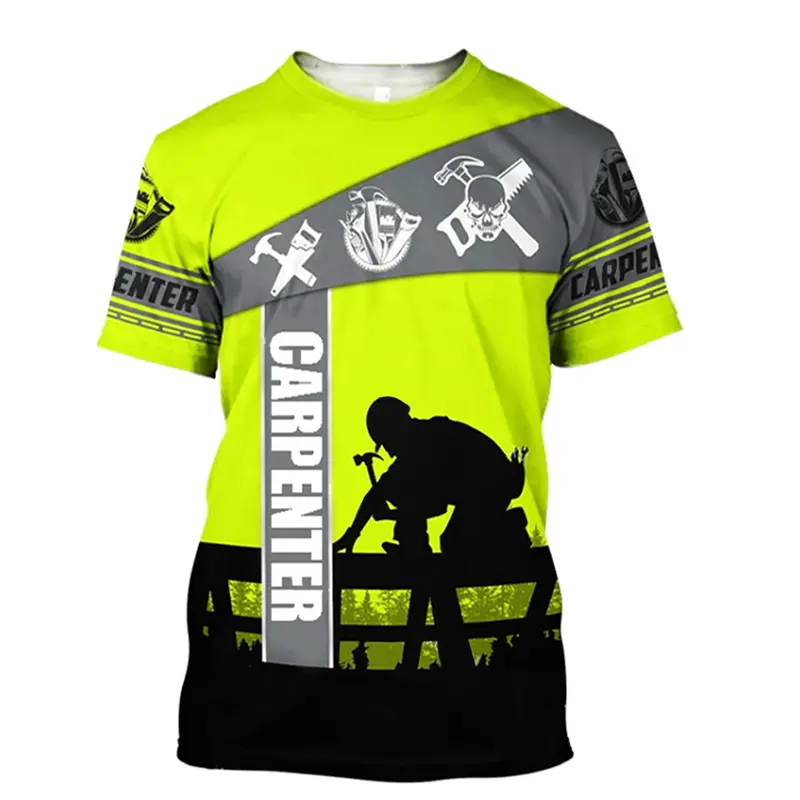 Carpenter Worker Men's T-shirt Short Sleeve Round Neck Breathable T Shirt 3d Print Graphic Tools Harajuku Casual Workwear Tees