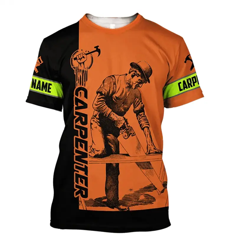 Carpenter Worker Men's T-shirt Short Sleeve Round Neck Breathable T Shirt 3d Print Graphic Tools Harajuku Casual Workwear Tees