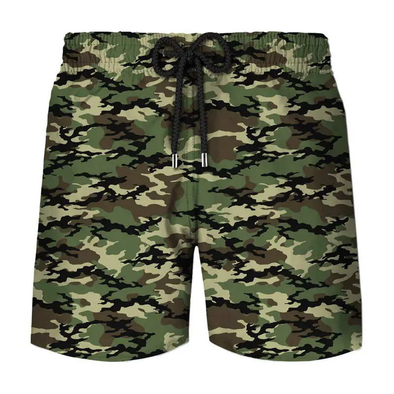 Camouflage Cosplay 3d Printed Sports Shorts For Men Outdoor Running Breathable Beach Shorts Loose Elastic Waistband Short Pants