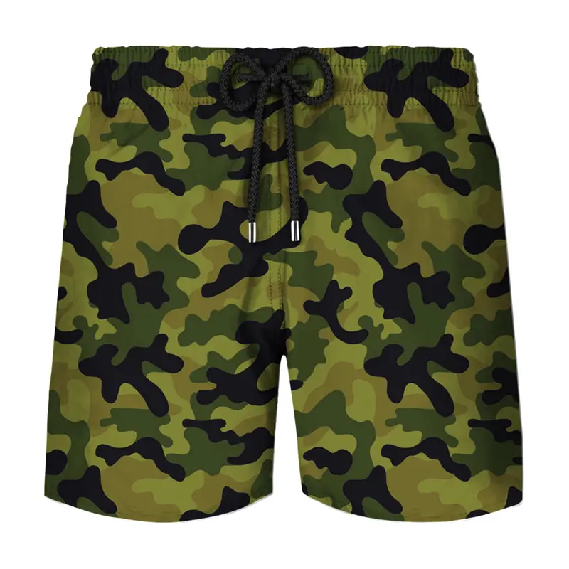 Camouflage Cosplay 3d Printed Sports Shorts For Men Outdoor Running Breathable Beach Shorts Loose Elastic Waistband Short Pants
