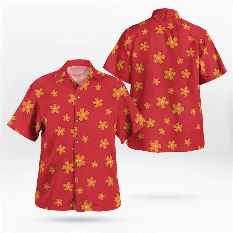Hawaii Holiday Outdoor Men's Shirt Clothing Fashion Casual Short Sleeve Lapel Shirts 3d Printing Sunflower Coconut Tree Blouse