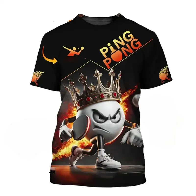 Table Tennis Train Uniform T-shirt Men Women Funny 3D Print Short Sleeve T Shirts Ping-pong Hobby Sport Round Neck Fashion Tee