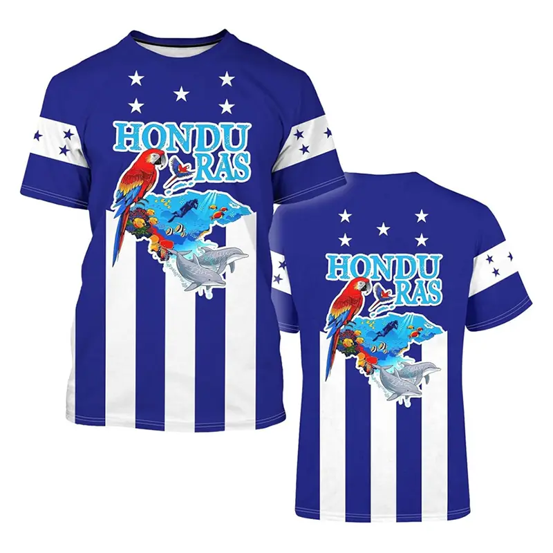 Honduras Flag Print T-shirt For Men And Women Casual Street Summer Short Sleeve T Shirts 2025 New Sport Gym Fashion Trend Tee