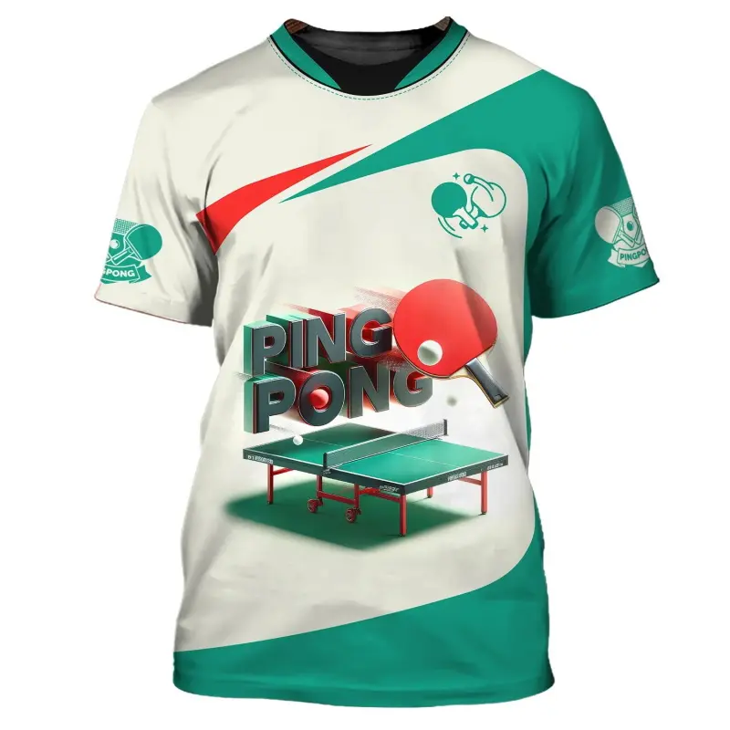 Table Tennis Train Uniform T-shirt Men Women Funny 3D Print Short Sleeve T Shirts Ping-pong Hobby Sport Round Neck Fashion Tee