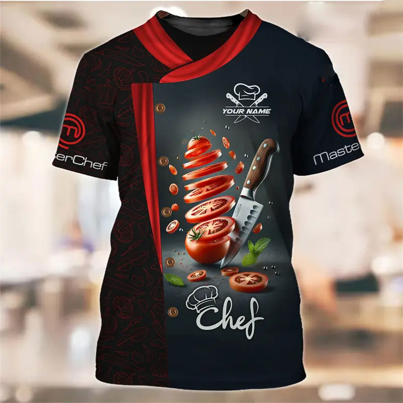Chef Work T-shirt for Men Personality Pattern O-neck Funny T Shirts 3D Print Fashion Trendy Cook Tee Top Novelties  2025 New