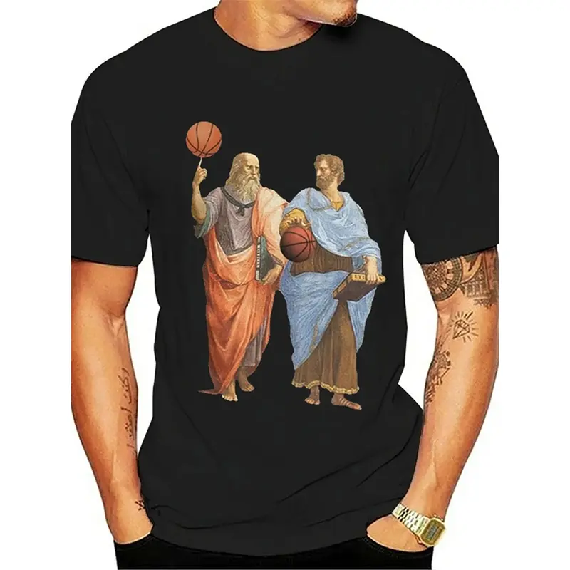 Basketball Funny Jesus T-shirt For Men Prank Personality Streetwear T Shirts Hip Hop Street Outdoor Sports Fashion Men's Tee