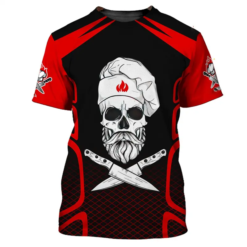Chef Work T-shirt for Men Personality Pattern O-neck Funny T Shirts 3D Print Fashion Trendy Cook Tee Top Novelties  2025 New