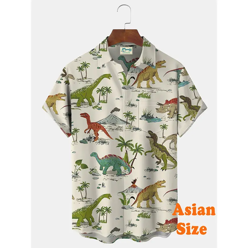 Summer Beach Leisure Animal Funny Shirts For Men 3D Print Fish Flamingo Popular Animal Graphic Short Sleeve Lapel Blouse Summer