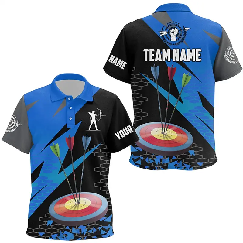 Outdoor Archery Polo Shirts For Men Novel 3D Print Graphic Loose Breathable Lapel Train Archery T-shirt Summer 2025 New Fashion