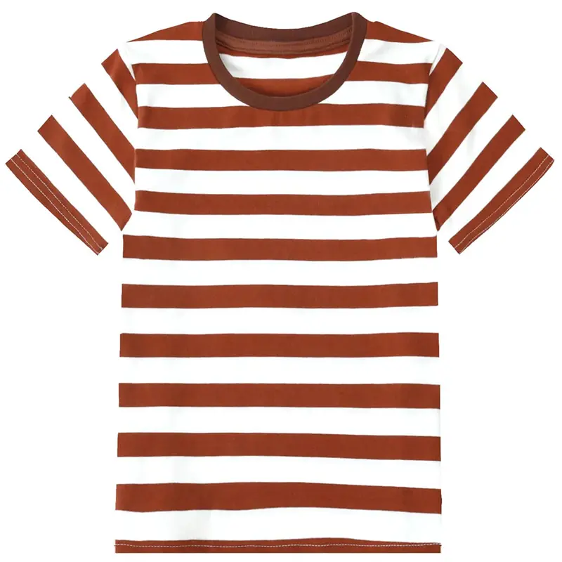 Contrasting Colors with Stripes Design Tee Shirts O-neck Short Sleeve Leisure Women's 2024 Summer New Clothing Classic Tee Tops