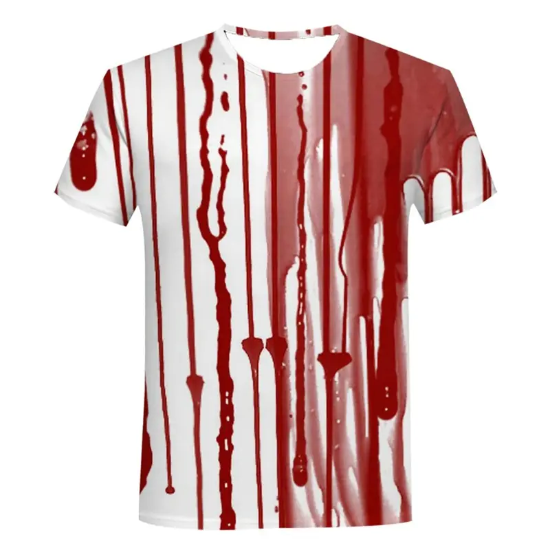 Fashion Hallowmas 3d Printed T-shirt For Men Horror Blood Palm Short Sleeves Tee Shirts Harajuku Streetwear Oversized Tees Top