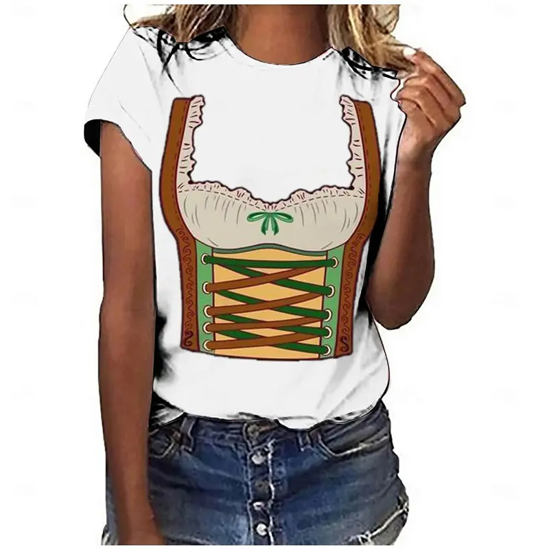 Oktoberfest Beer T-shirt Men Women 3D Printing Graphic Short Sleeve O-neck T Shirt Party Casual Fashion Funny Tee Top Summer