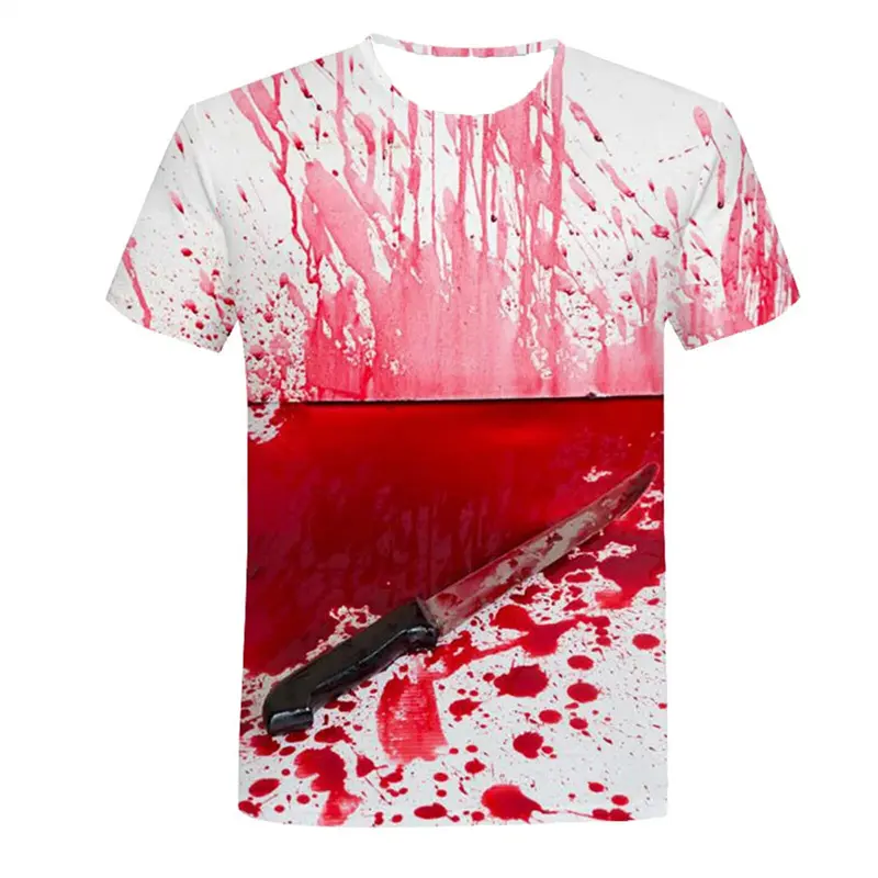 Fashion Hallowmas 3d Printed T-shirt For Men Horror Blood Palm Short Sleeves Tee Shirts Harajuku Streetwear Oversized Tees Top