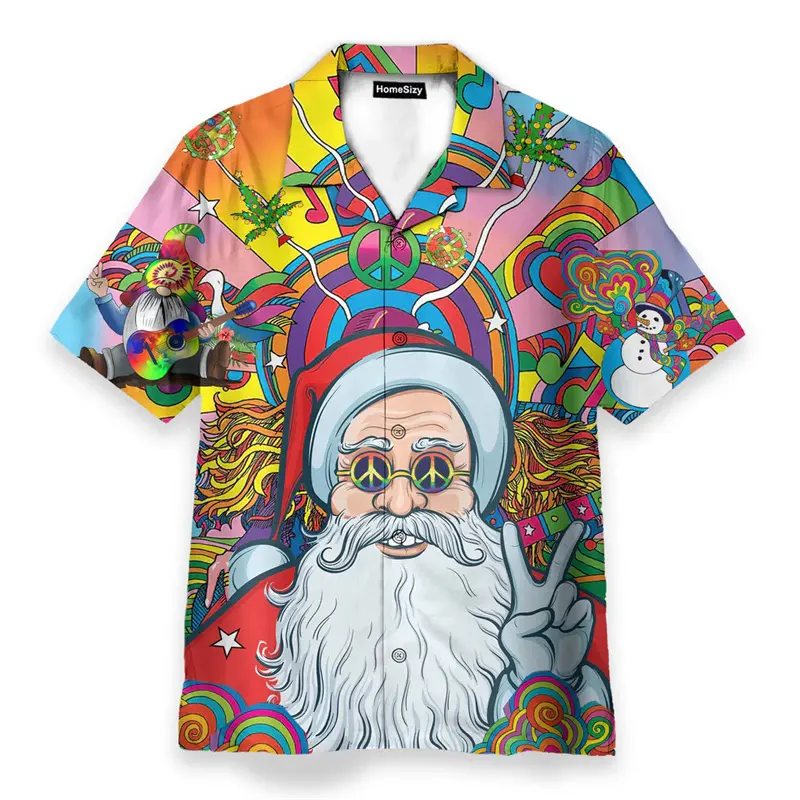 Hippie Logo Theme Summer Shirts Men Women Psychedelic Mushroom Personality Streetwear Button Shirts Hip Hop Fashion Blouse New