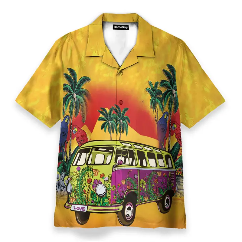 Hippie Logo Theme Summer Shirts Men Women Psychedelic Mushroom Personality Streetwear Button Shirts Hip Hop Fashion Blouse New