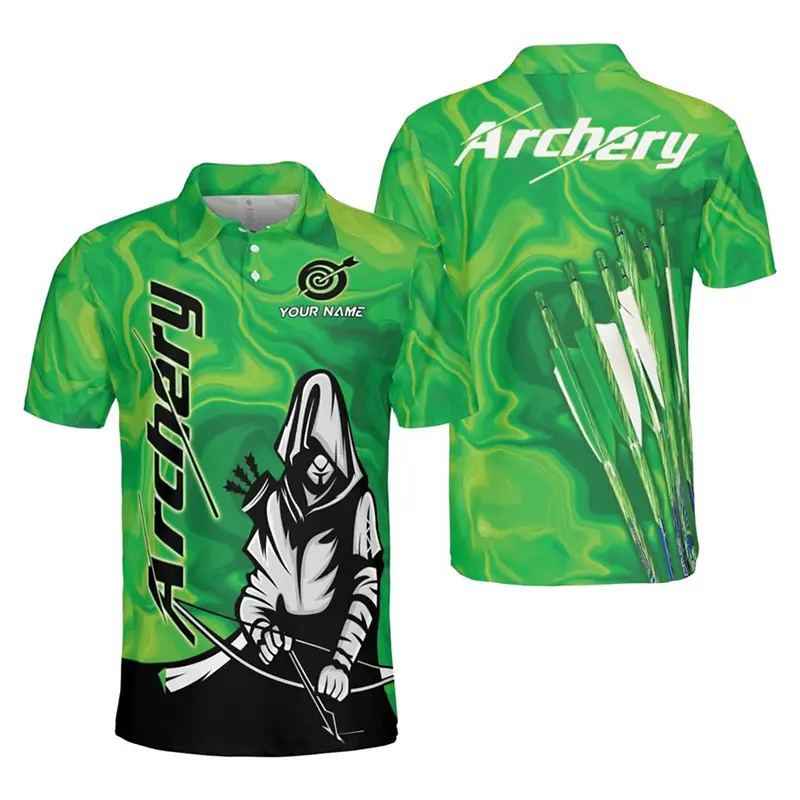 Fashion Archery Custom Polo Shirt For Men Personality 3D Print Street Funny Tee Top Summer Trend Sport Casual Men's Archery Polo