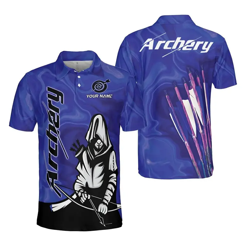 Fashion Archery Custom Polo Shirt For Men Personality 3D Print Street Funny Tee Top Summer Trend Sport Casual Men's Archery Polo