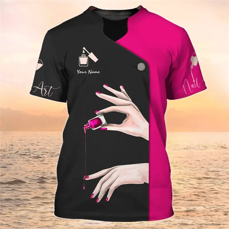 Fashion Manicurist Funny Work T-shirt For Women O-neck Short Sleeve Print T Shirt Custom Name Personality Trend Gift Female Tee
