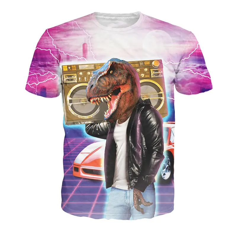 Crazy 3D Printed Pattern T Shirt Men's Clothing Harajuku Street Crewneck T-shirt Unique Personality Funny Fashion Tee Top New