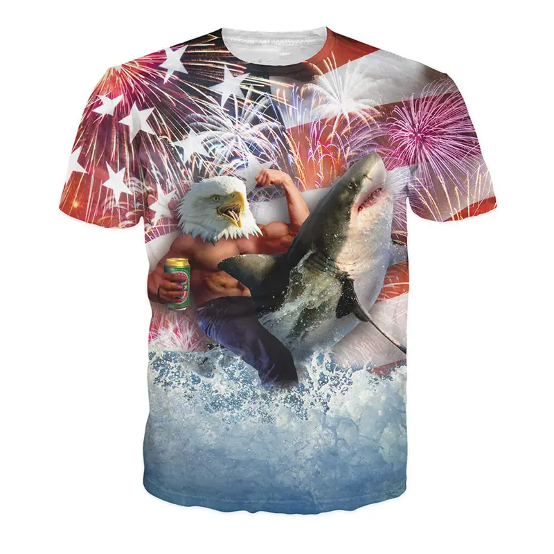 Crazy 3D Printed Pattern T Shirt Men's Clothing Harajuku Street Crewneck T-shirt Unique Personality Funny Fashion Tee Top New