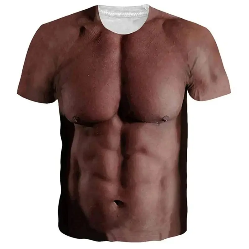 Strong 3D Printed Muscle Design T-shirt Men And Women Clothes Funny Ugshirts Summer O-neck Short Sleeve Leisure Comfortable Top