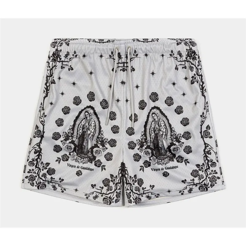 Our Lady Of Guadalupe Pattern Print Beach Shorts Men Women Summer Street Casual Breathable Rose Design Flowers Board Short New