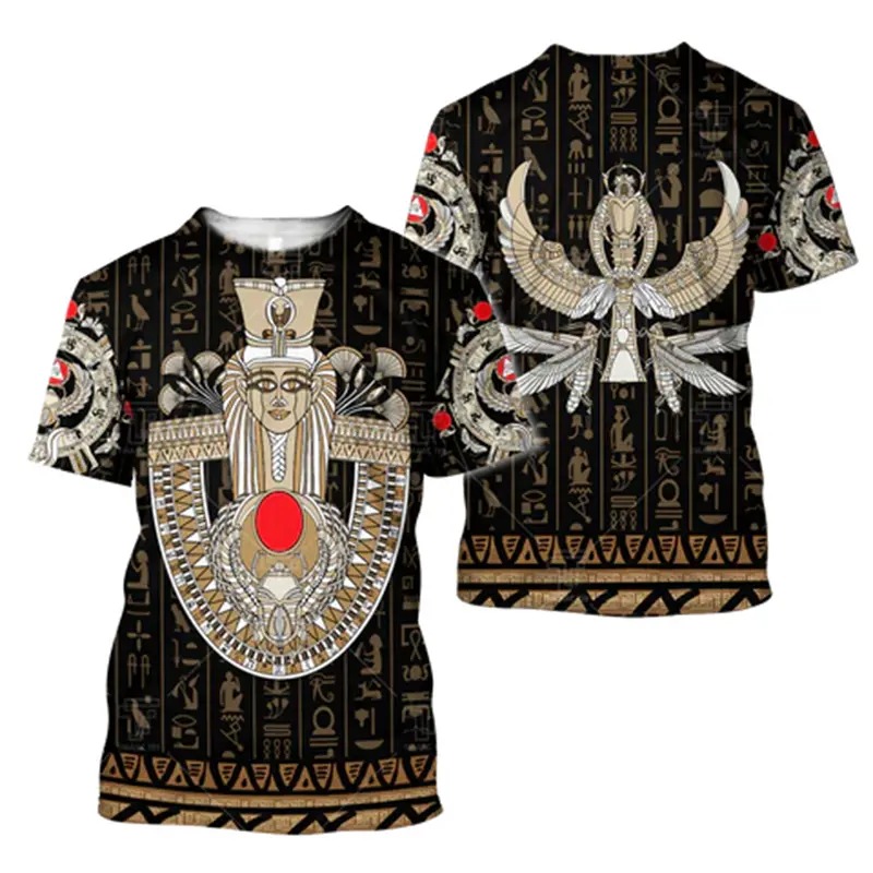 Mystery Egyptian Anubis T-shirt Men Women Clothing Short Sleeve O-neck T Shirts 3D Printed Ancient Egypt Pattern 2025 Travel Tee