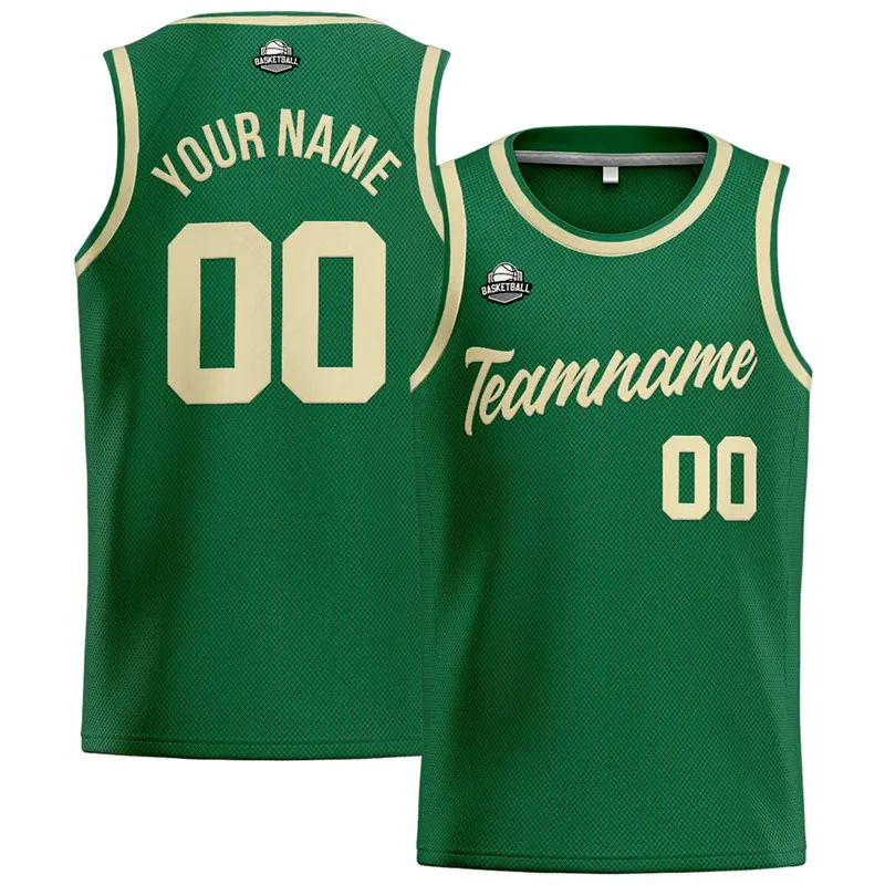 Green Custom Vest For Men Basketball Team Uniform Customized Number Name Sport T-shirt Summer Outdoor Loose Breathable Gym