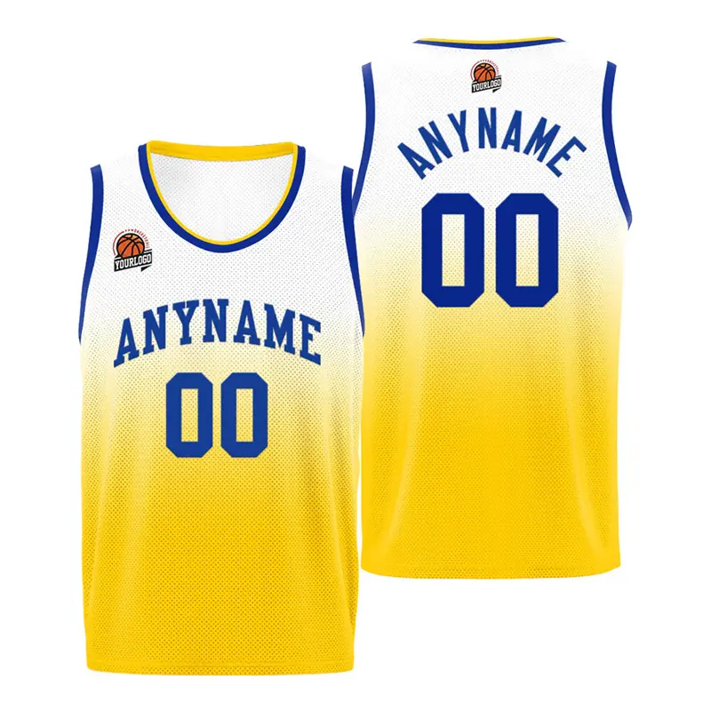 Black Yellow Gradient 3D Print Basketball Vest For Men Personality Customized Name Number Sleeveless T-shirt Casual O-neck