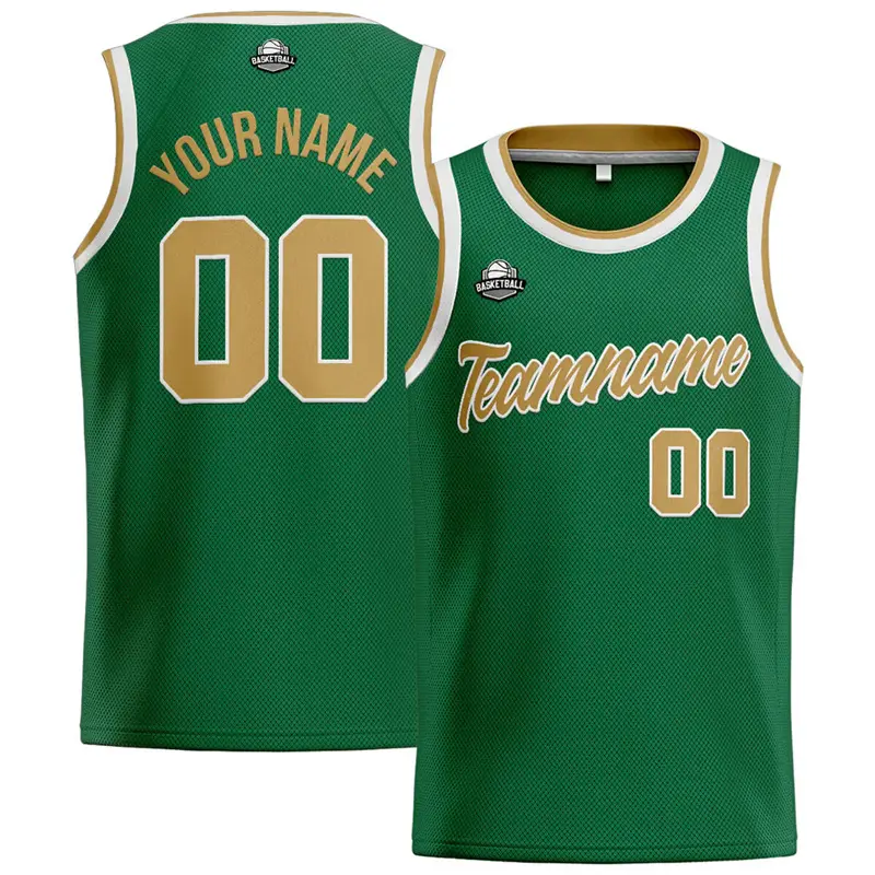 Green Custom Vest For Men Basketball Team Uniform Customized Number Name Sport T-shirt Summer Outdoor Loose Breathable Gym