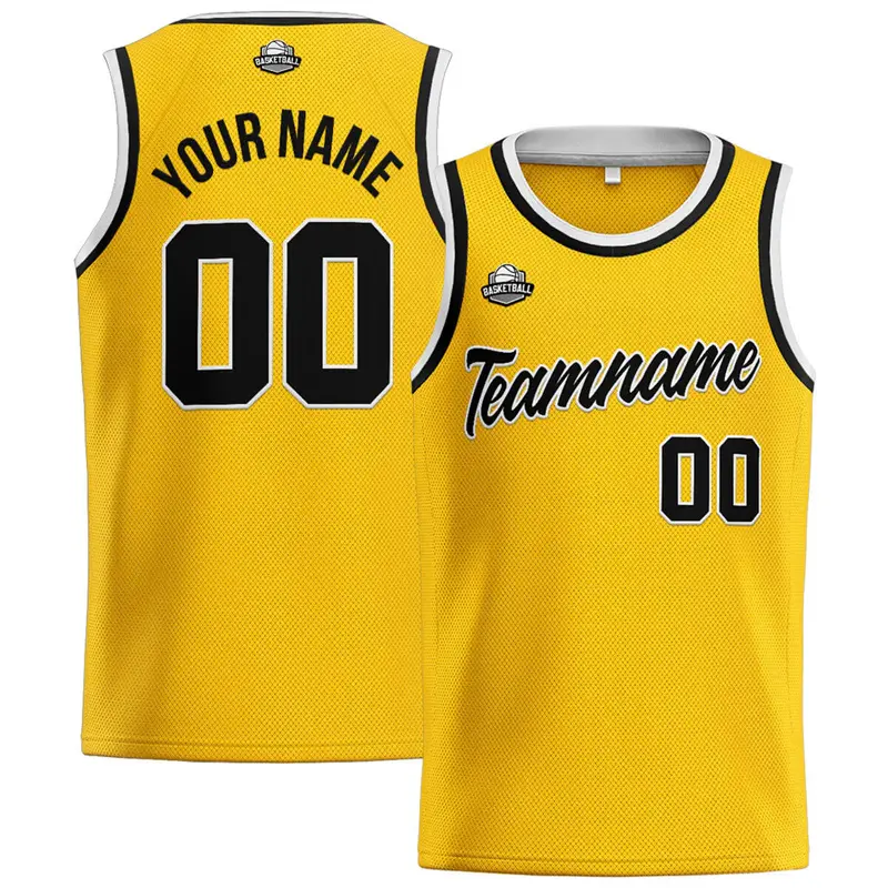 Black Yellow Gradient 3D Print Basketball Vest For Men Personality Customized Name Number Sleeveless T-shirt Casual O-neck