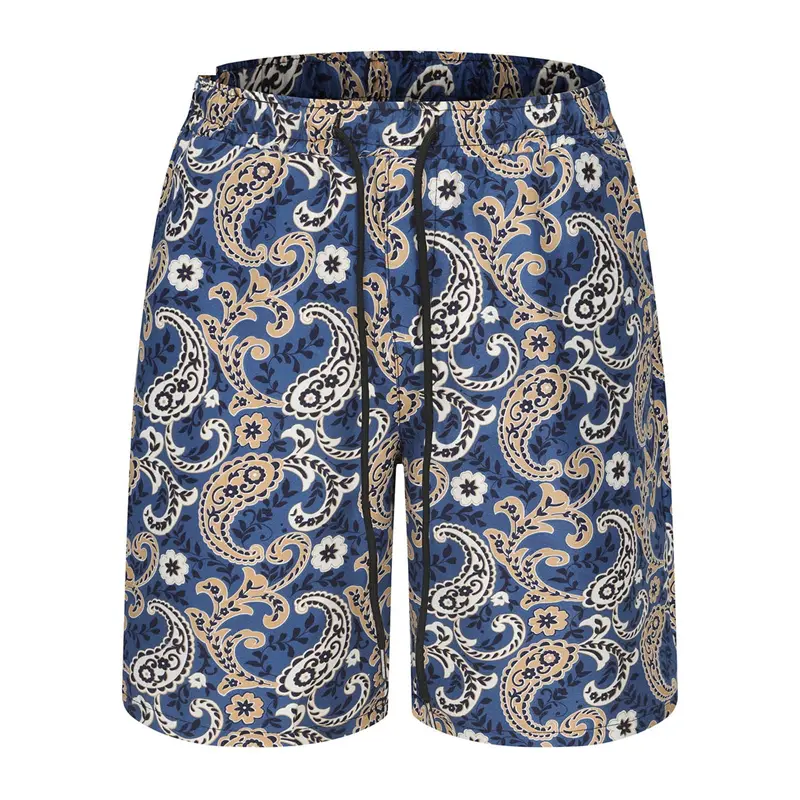3D Printed Retro Flower Shorts For Men Hawaii Vacation Casual Beach Shorts Fashion Trend Tree Leaf Pattern Quick Dry Swim Trunks