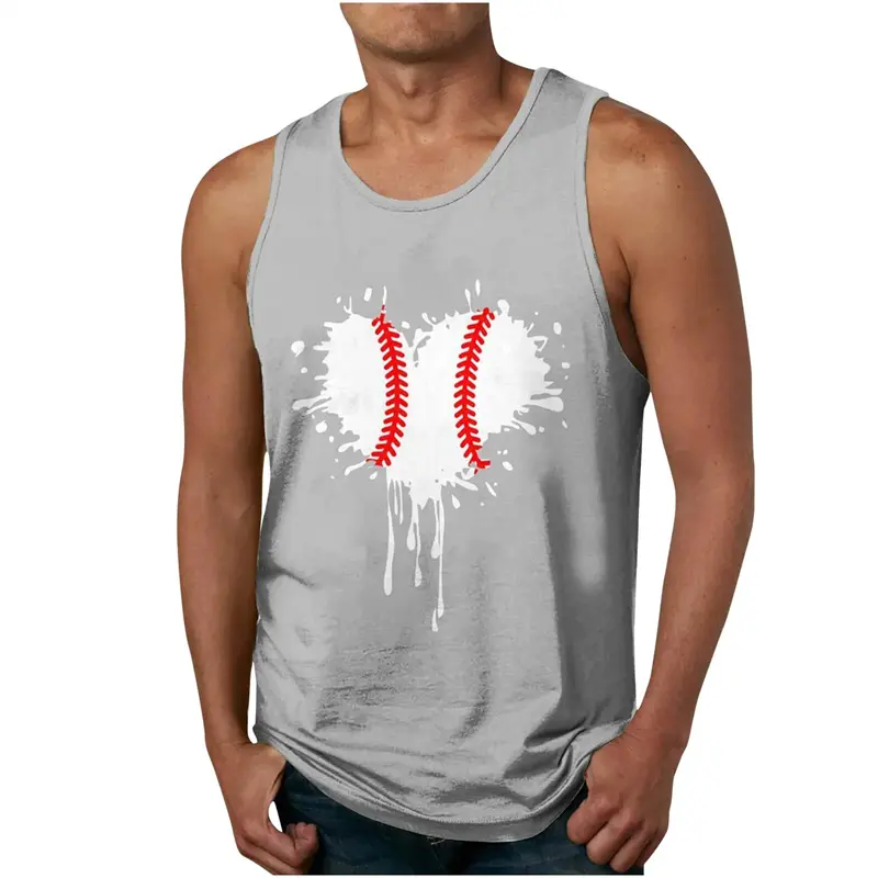Baseball Sport Vest Men's Clothing Love Ball Print Street Casual Sleeveless Shirt 2025 Summer New Breathable Trend Men Tank Top